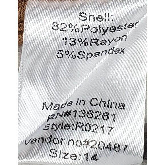 Spiegel Pants Size 14 Camel Beige Wide Leg Side Zip Workwear Flowy Vintage - Picture 6 of 10